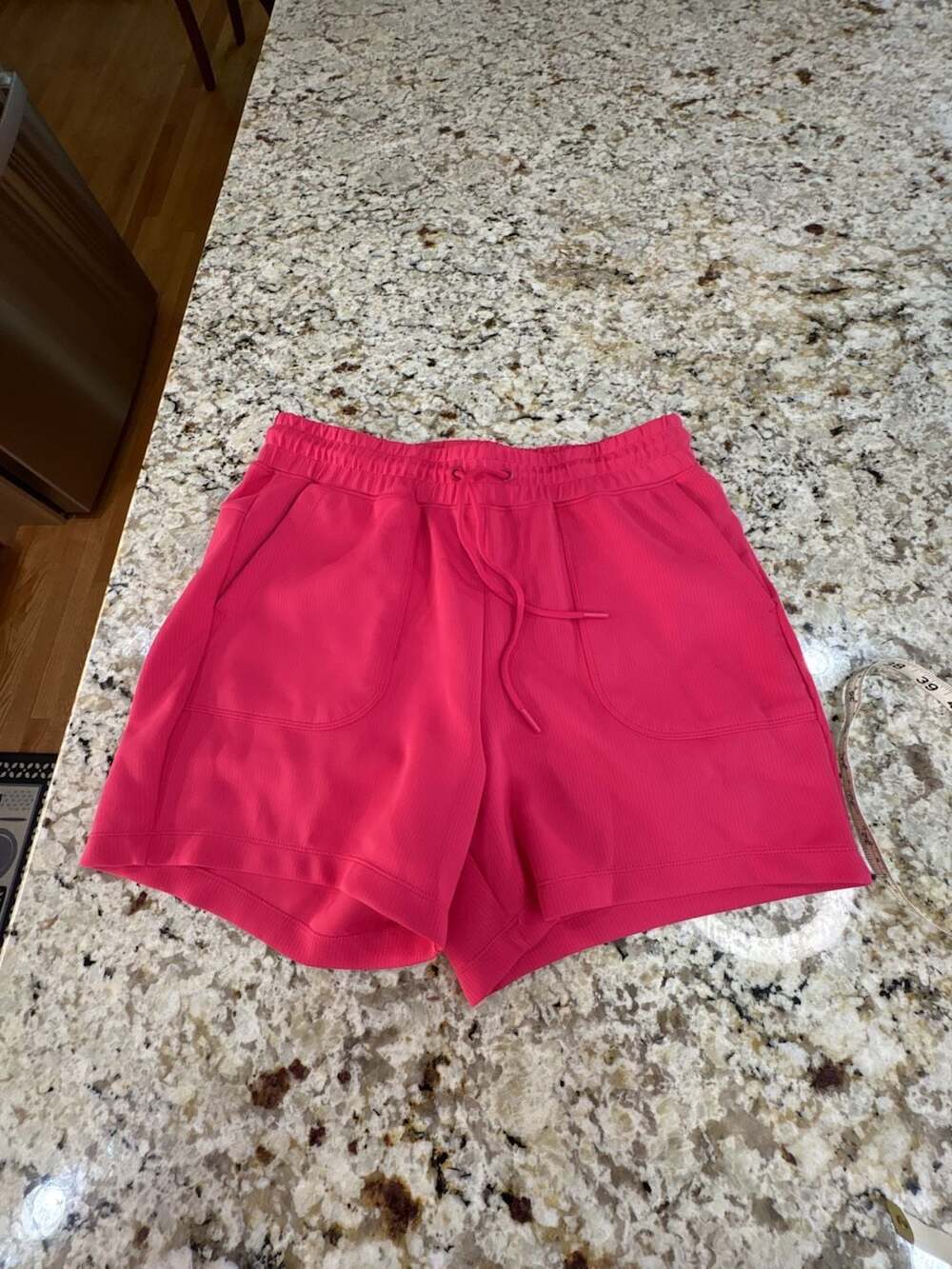 Mondetta Ribbed Active Shorts Size M Pink Drawstring Pockets